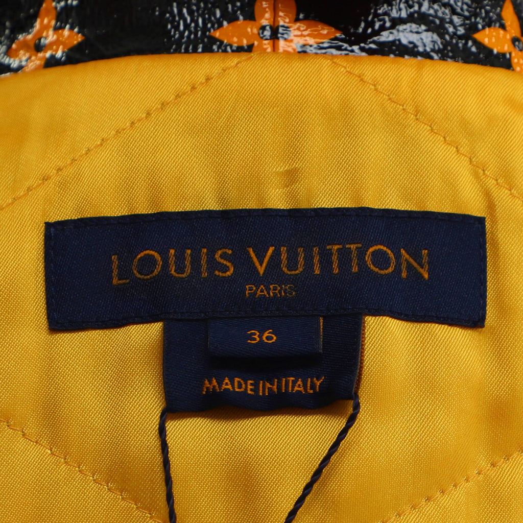 Women's Biker Jacket Monogram Printed Leather