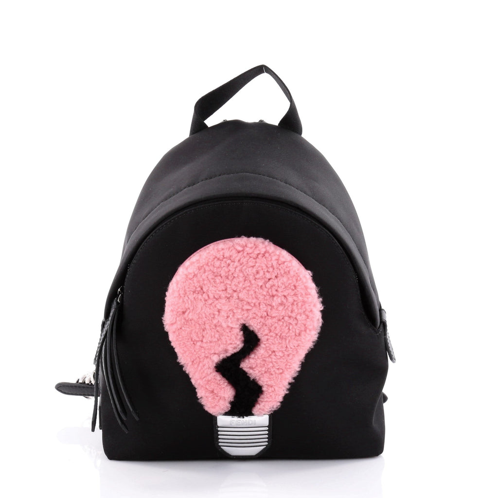 Light Bulb Backpack Nylon with Shearling Mini
