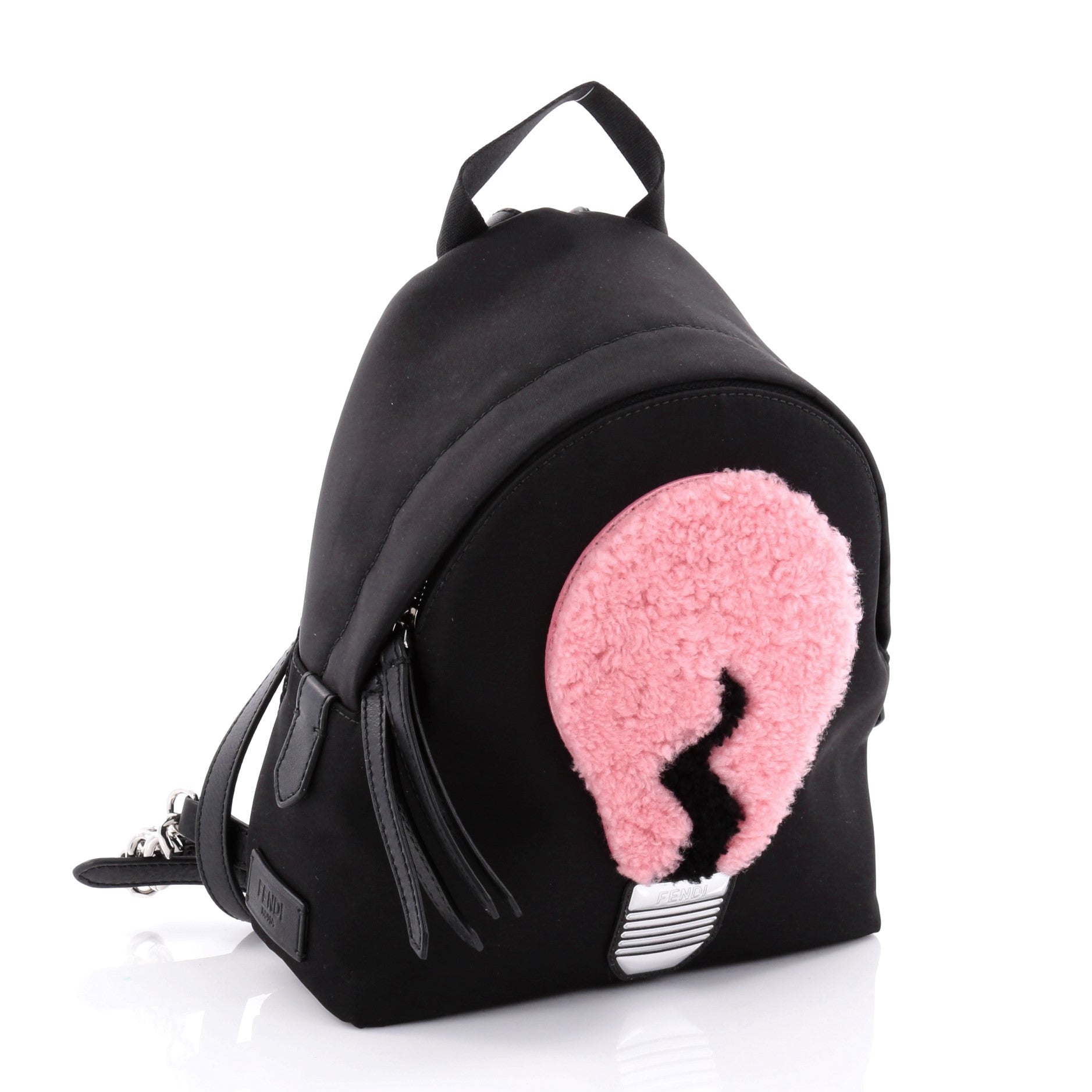 Light Bulb Backpack Nylon with Shearling Mini