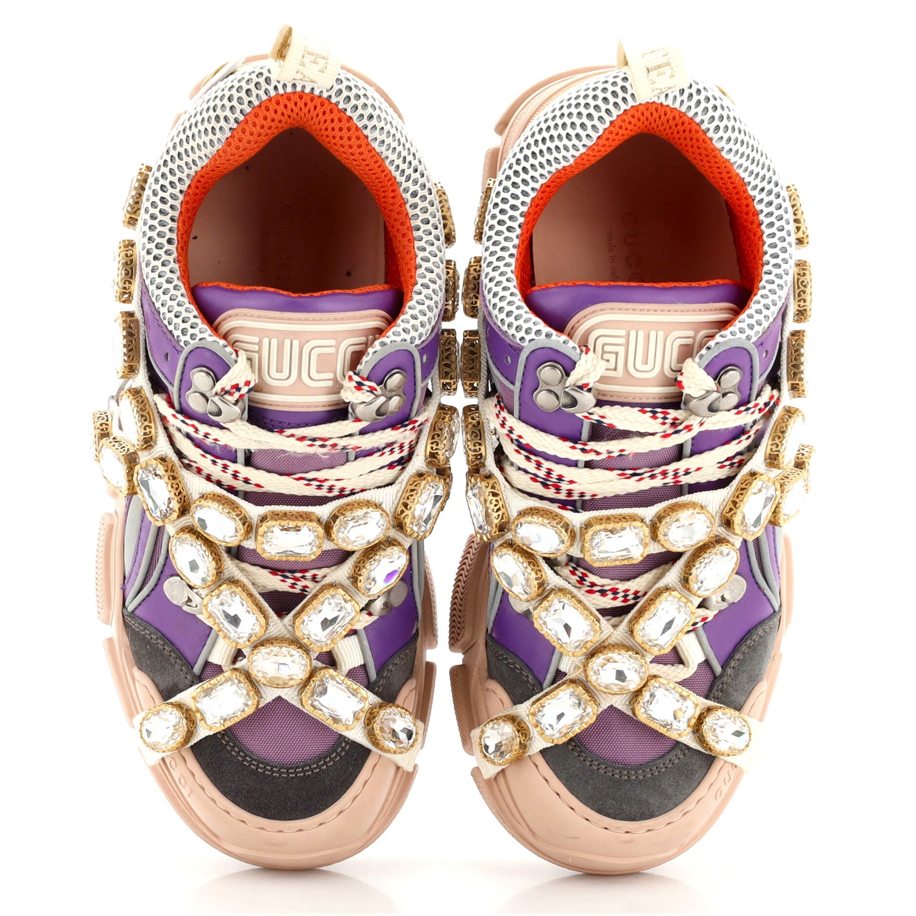 Flashtrek Sneakers Fabric and Leather with Crystals