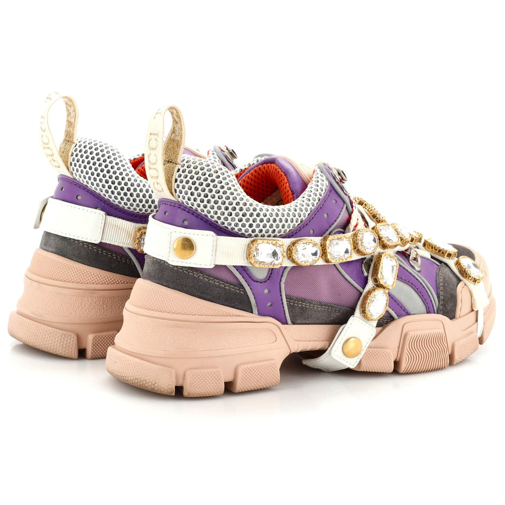 Flashtrek Sneakers Fabric and Leather with Crystals