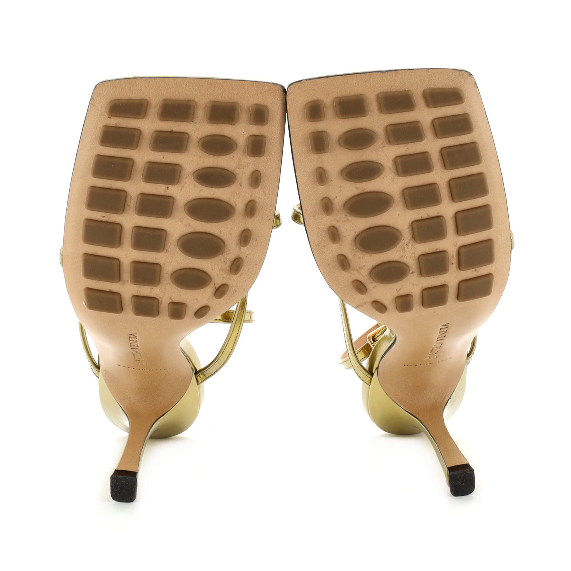 Women's Stretch Strap Heeled Sandals Leather