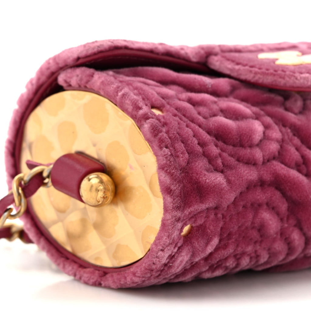 Velvet Camellia Embossed Jewel Belt  Holder With Chain Dark Pink