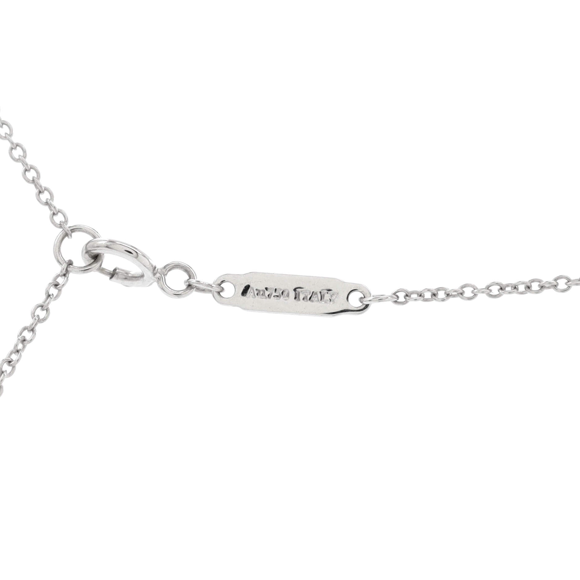 T Smile Pendant Necklace 18K White Gold Mini