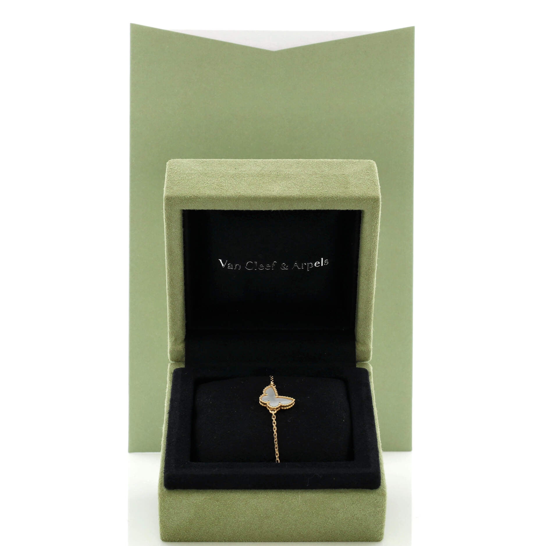 Sweet Alhambra Butterfly Bracelet 18K Yellow Gold and Mother of Pearl
