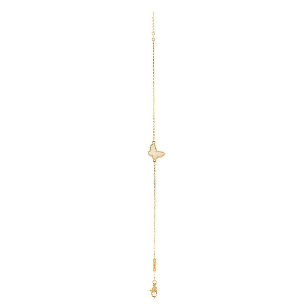 Sweet Alhambra Butterfly Bracelet 18K Yellow Gold and Mother of Pearl