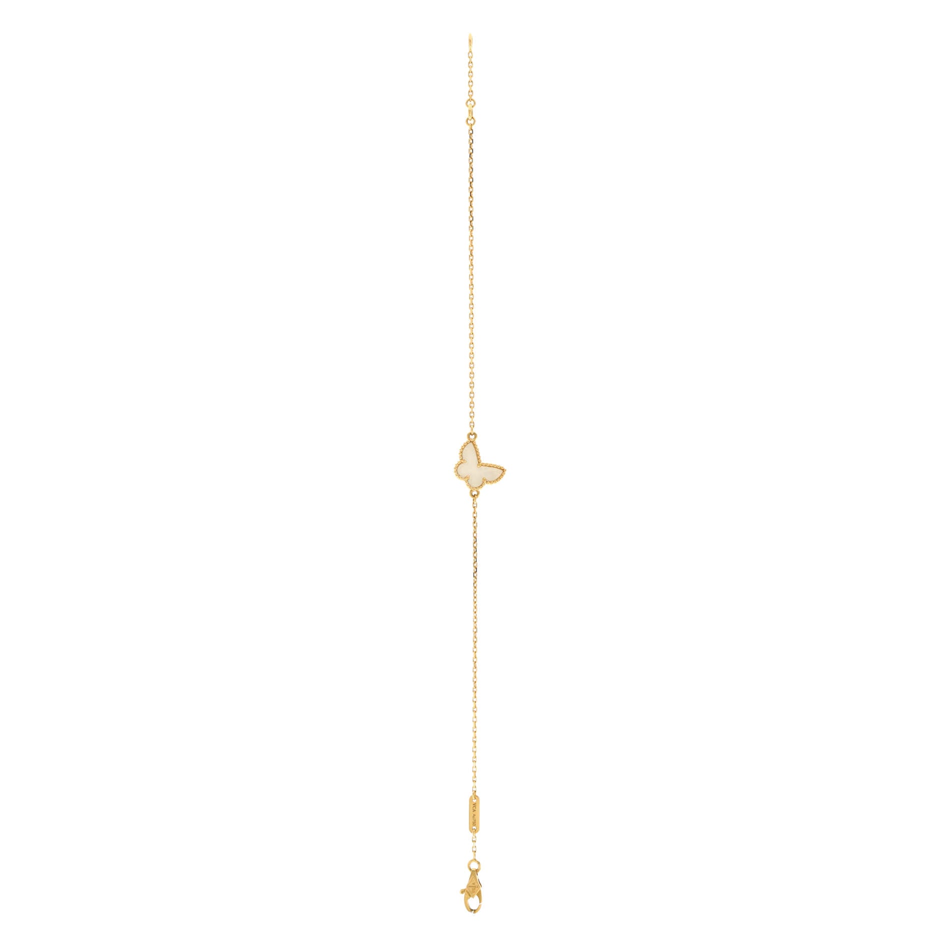 Sweet Alhambra Butterfly Bracelet 18K Yellow Gold and Mother of Pearl