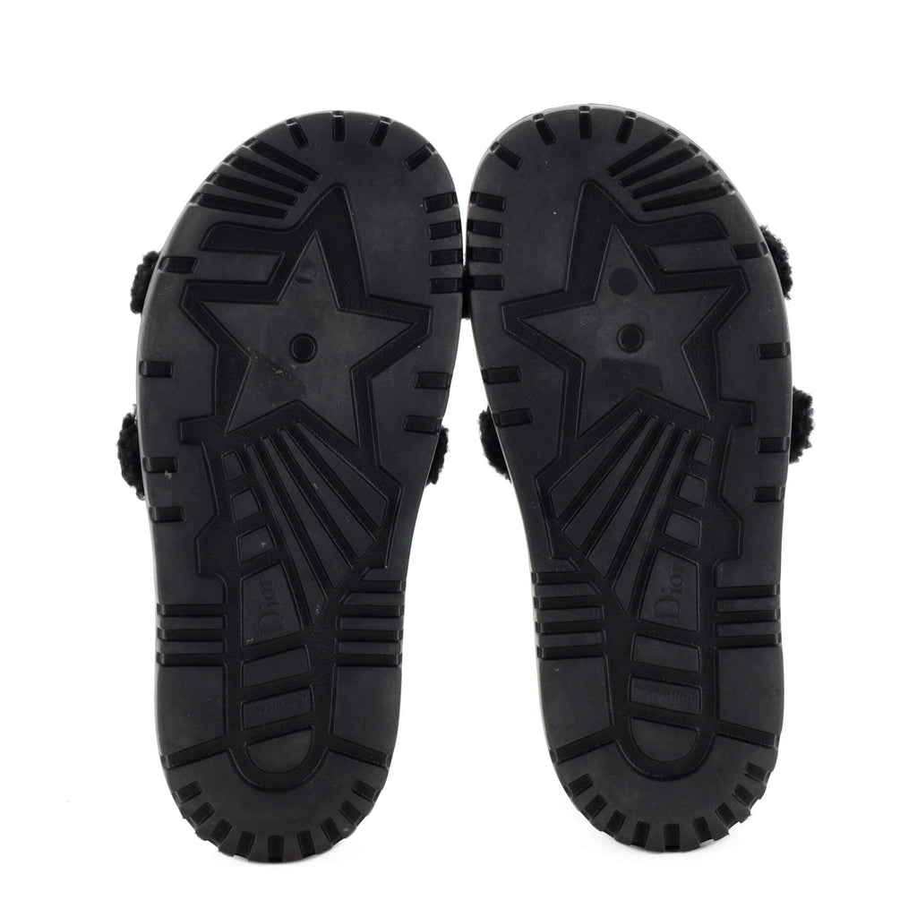 Women's Dway Slide Sandals Embroidered Canvas and Shearling