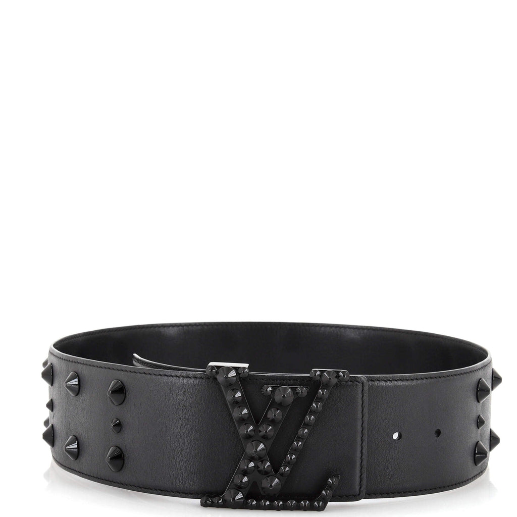LV Initiales Clous Belt Studded Leather Extra Wide 75