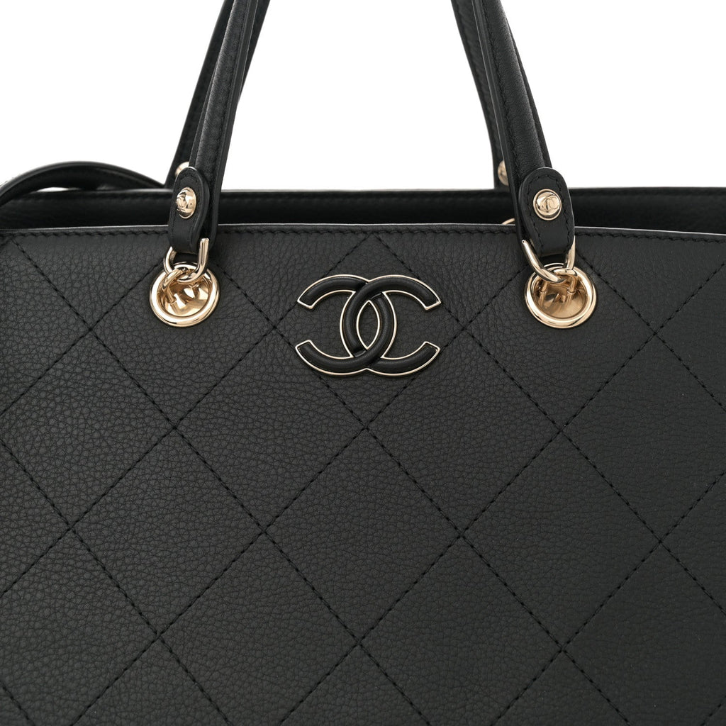 Bullskin Stitched Medium Shopping Bag Black