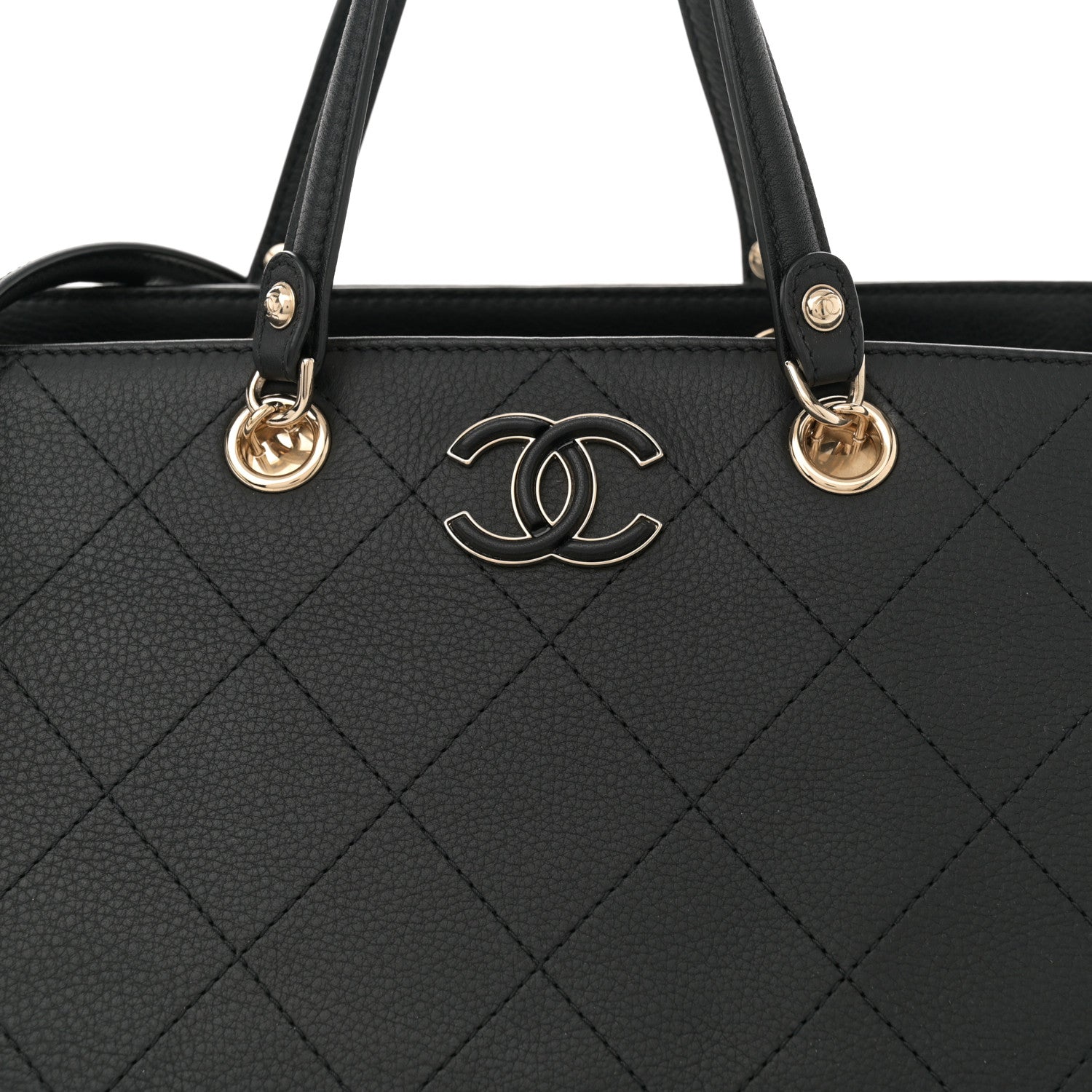 Bullskin Stitched Medium Shopping Bag Black