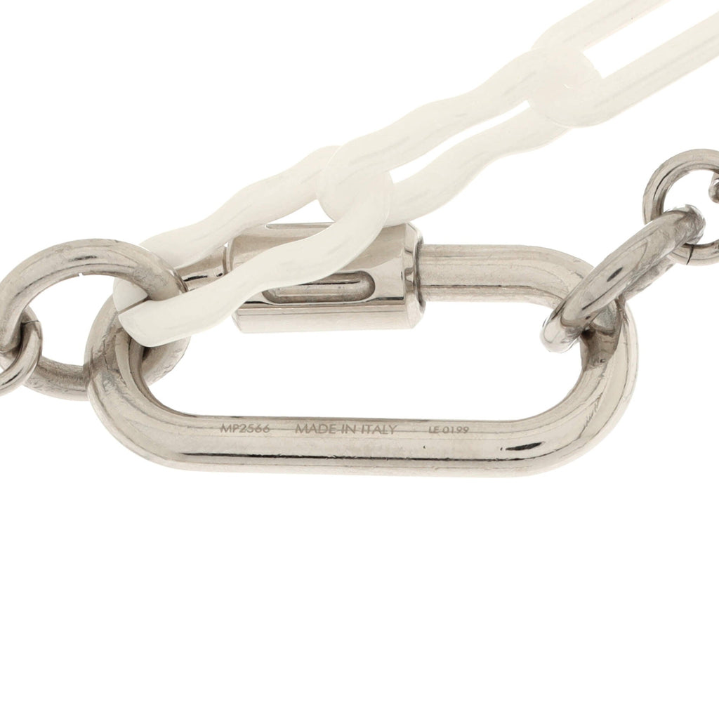 Chains Lettering Necklace Metal and Ceramic with Enamel