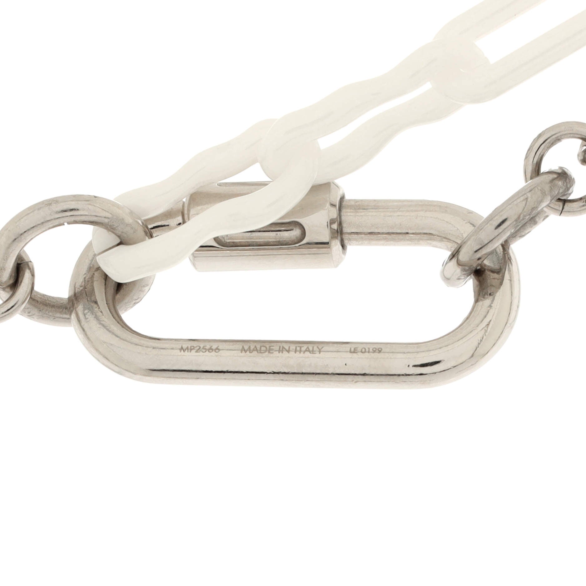 Chains Lettering Necklace Metal and Ceramic with Enamel