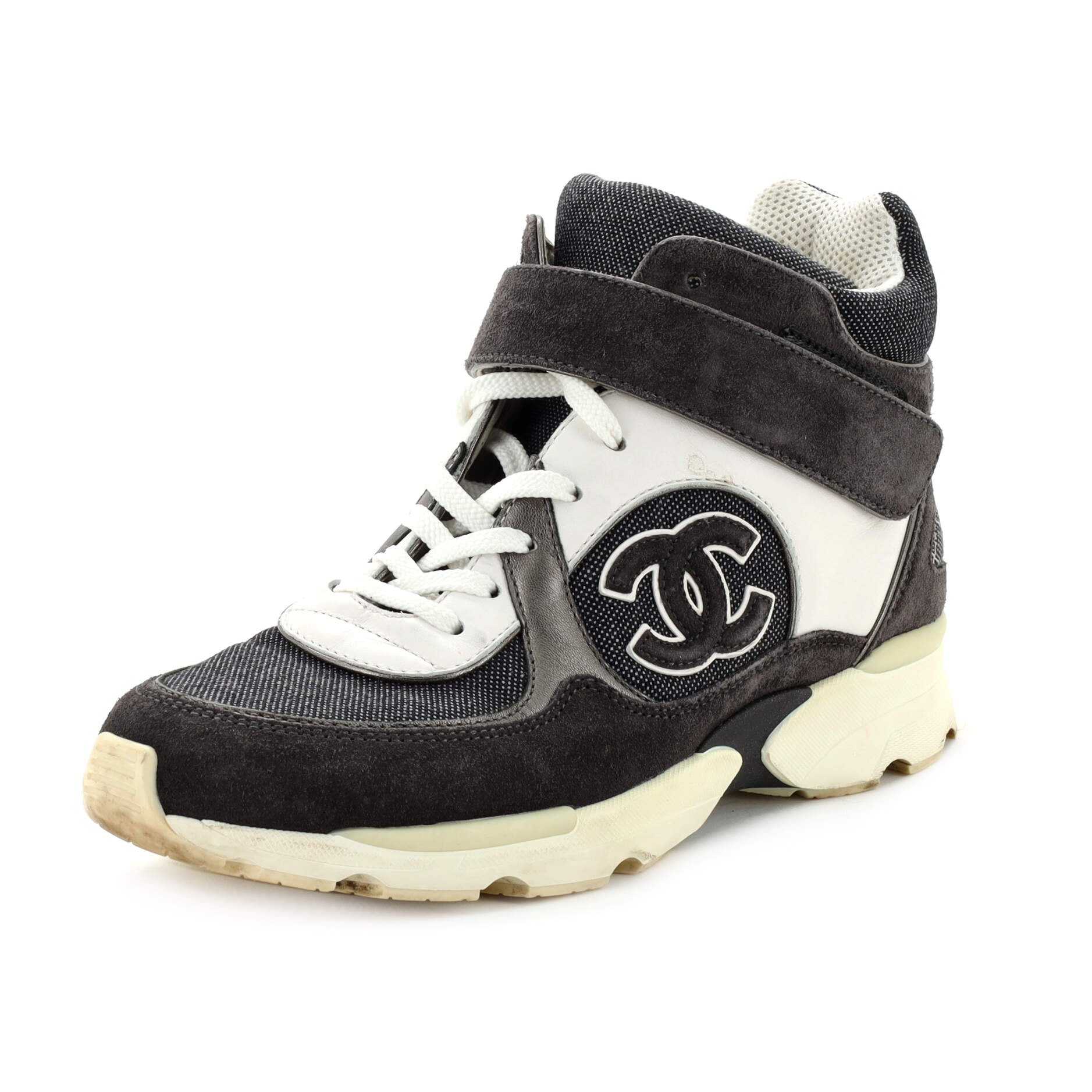 Women's CC High-Top Sneakers Leather and Neoprene