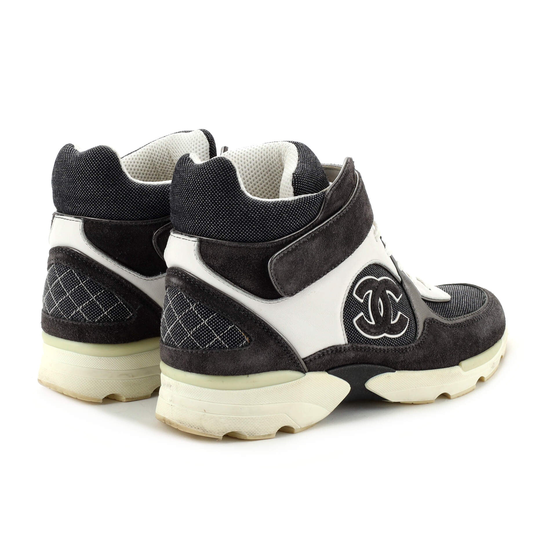 Women's CC High-Top Sneakers Leather and Neoprene
