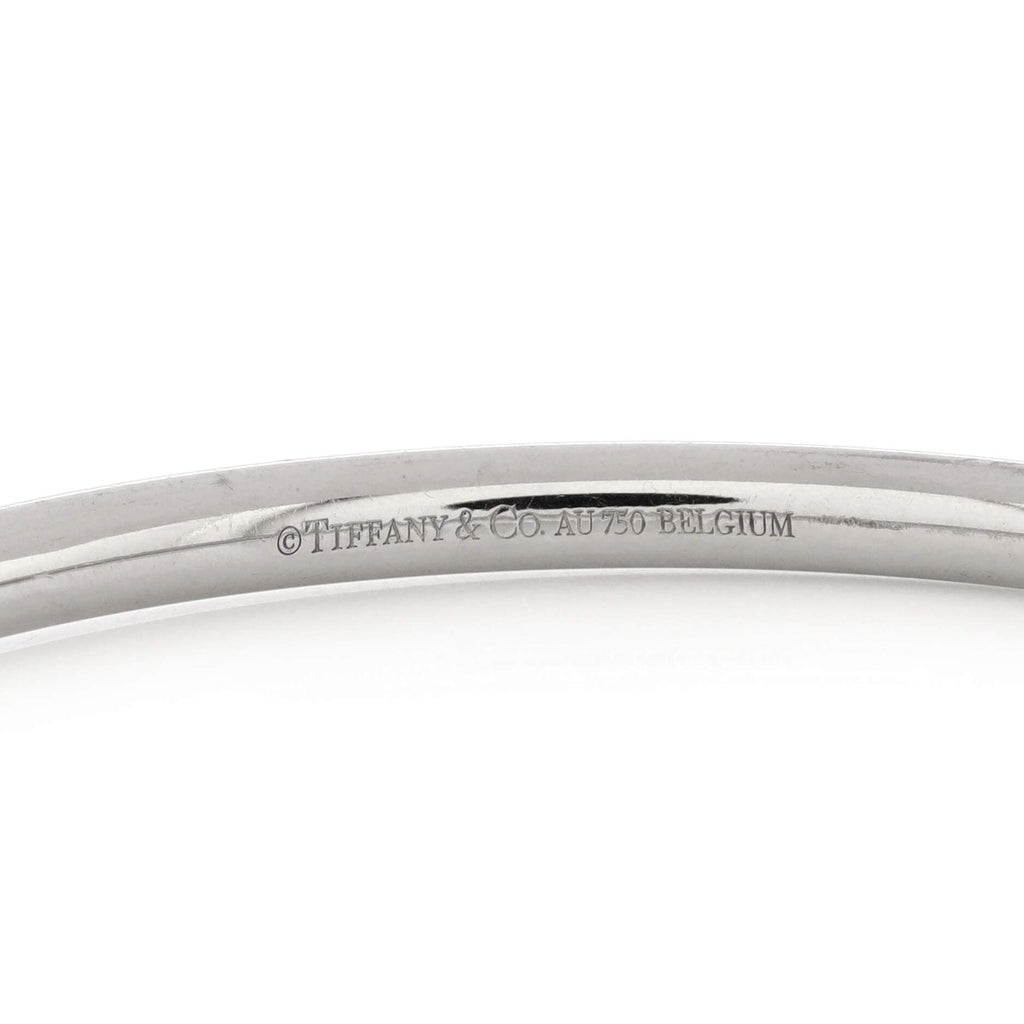 Metro 3 Row Hinged Bangle Bracelet 18K White Gold with Diamonds