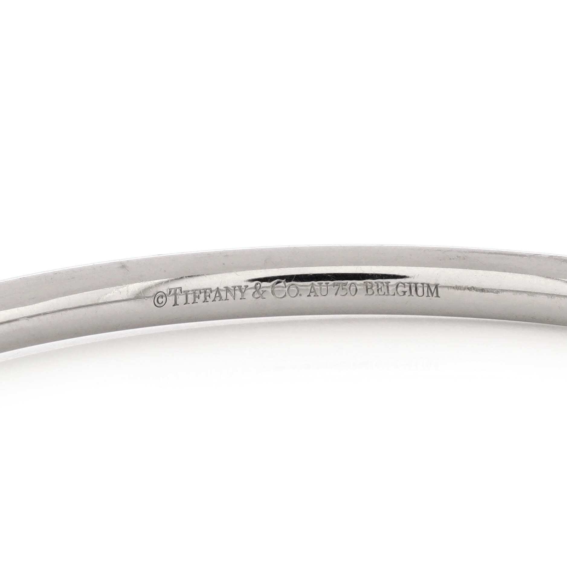 Metro 3 Row Hinged Bangle Bracelet 18K White Gold with Diamonds