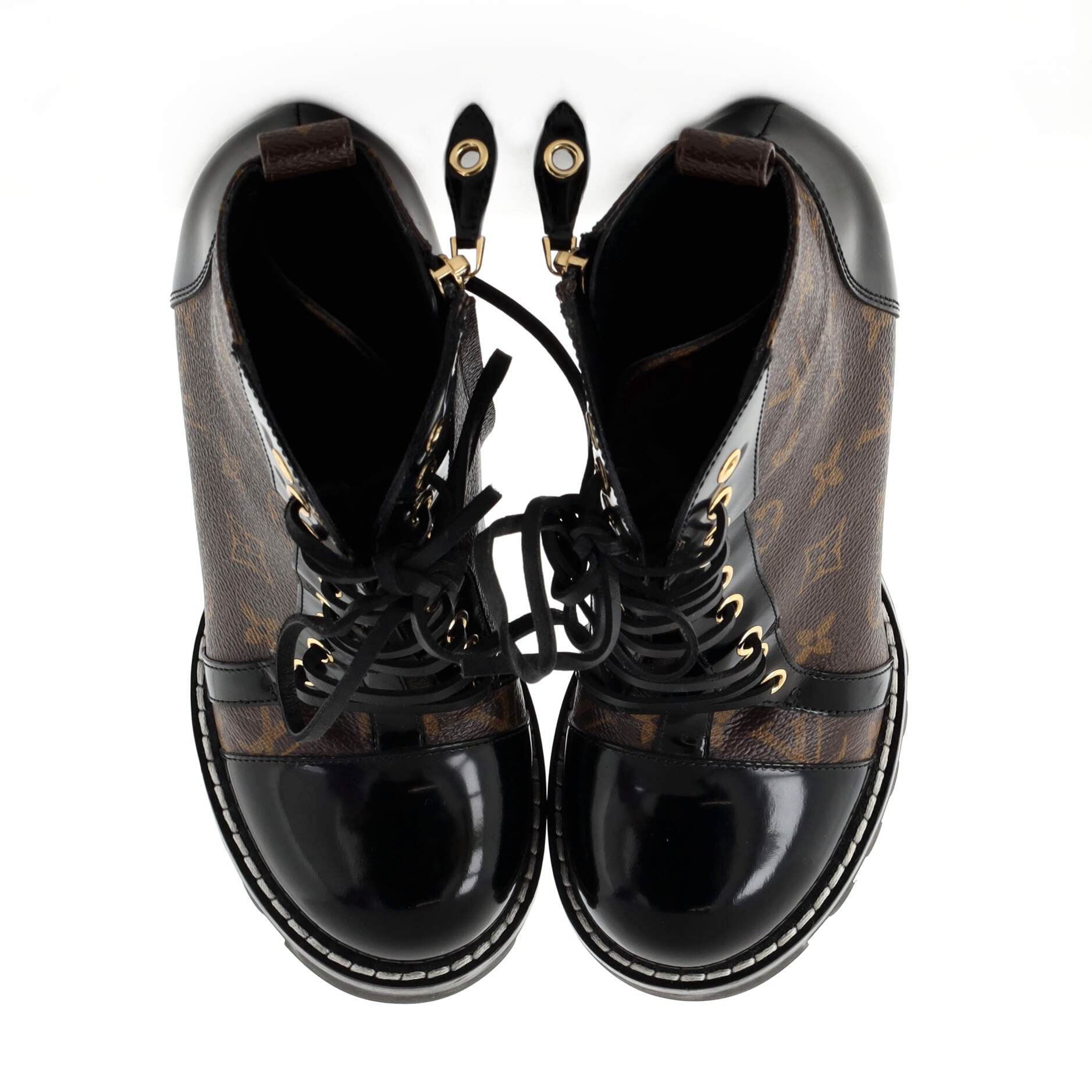 Women's Star Trail Ankle Boots Monogram Canvas with Patent