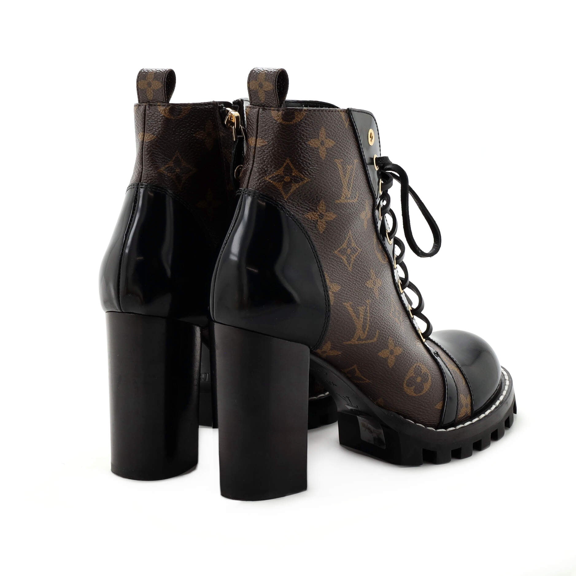 Women's Star Trail Ankle Boots Monogram Canvas with Patent