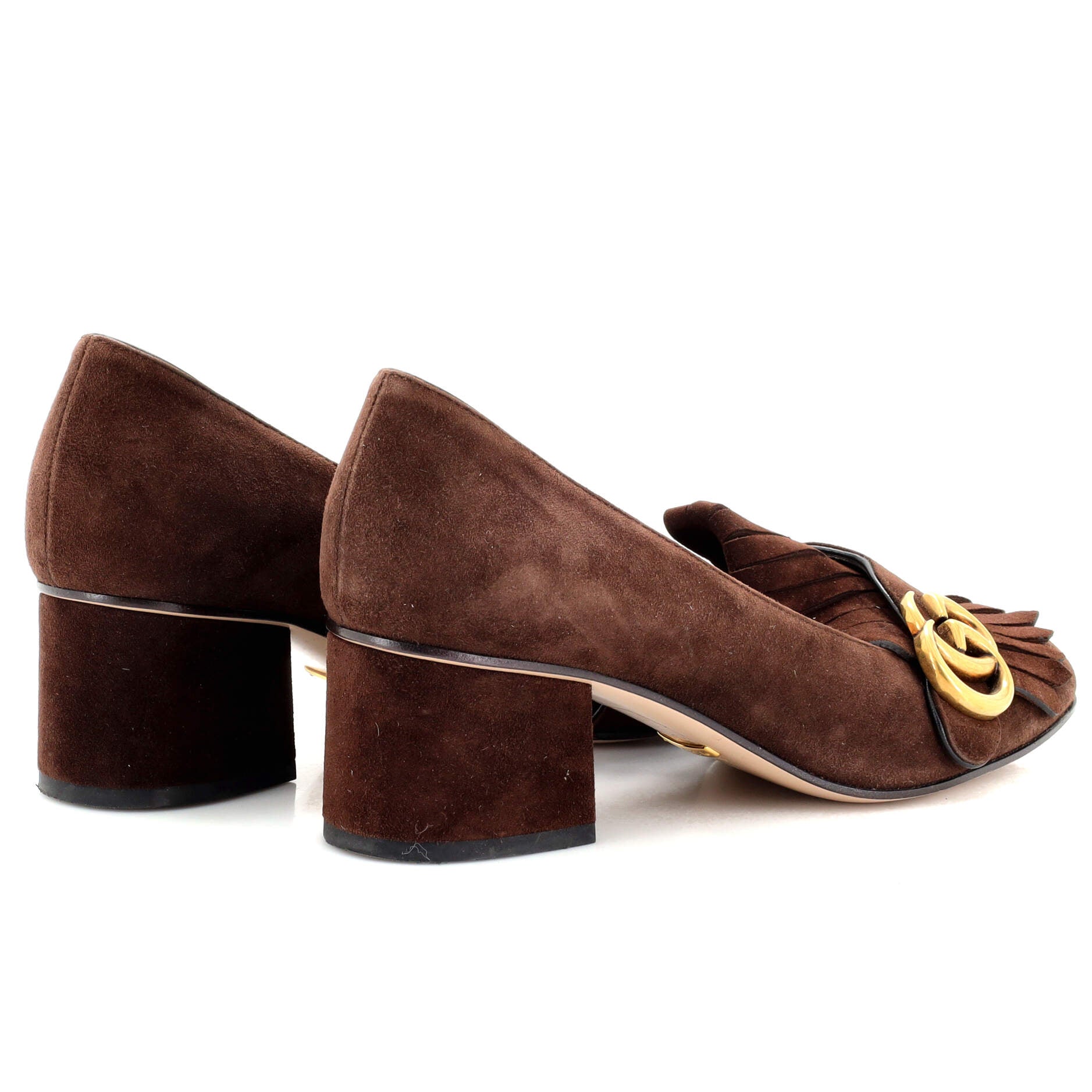 Women's GG Marmont Fringed Pumps Suede