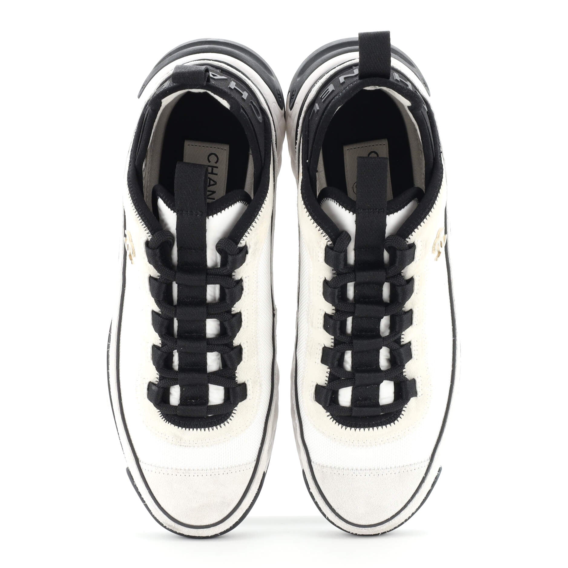 Women's CC Cap Toe Logo Sneakers Suede and Mixed Fibers