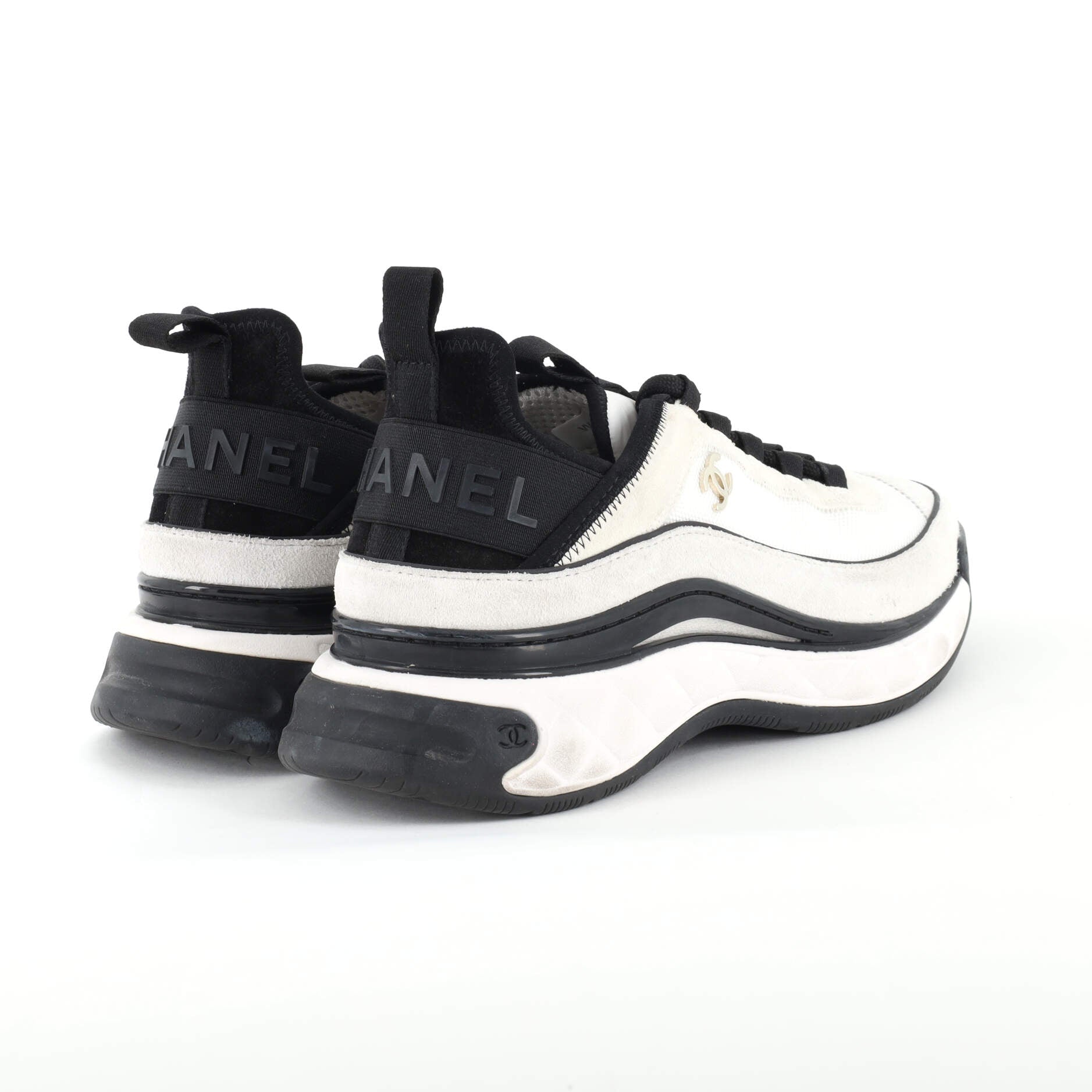 Women's CC Cap Toe Logo Sneakers Suede and Mixed Fibers