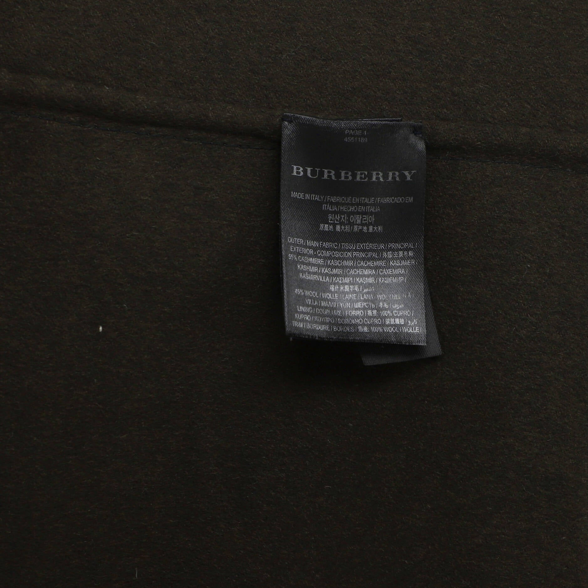 Men's Military Oversized Double Breasted Coat Cashmere and Wool Blend