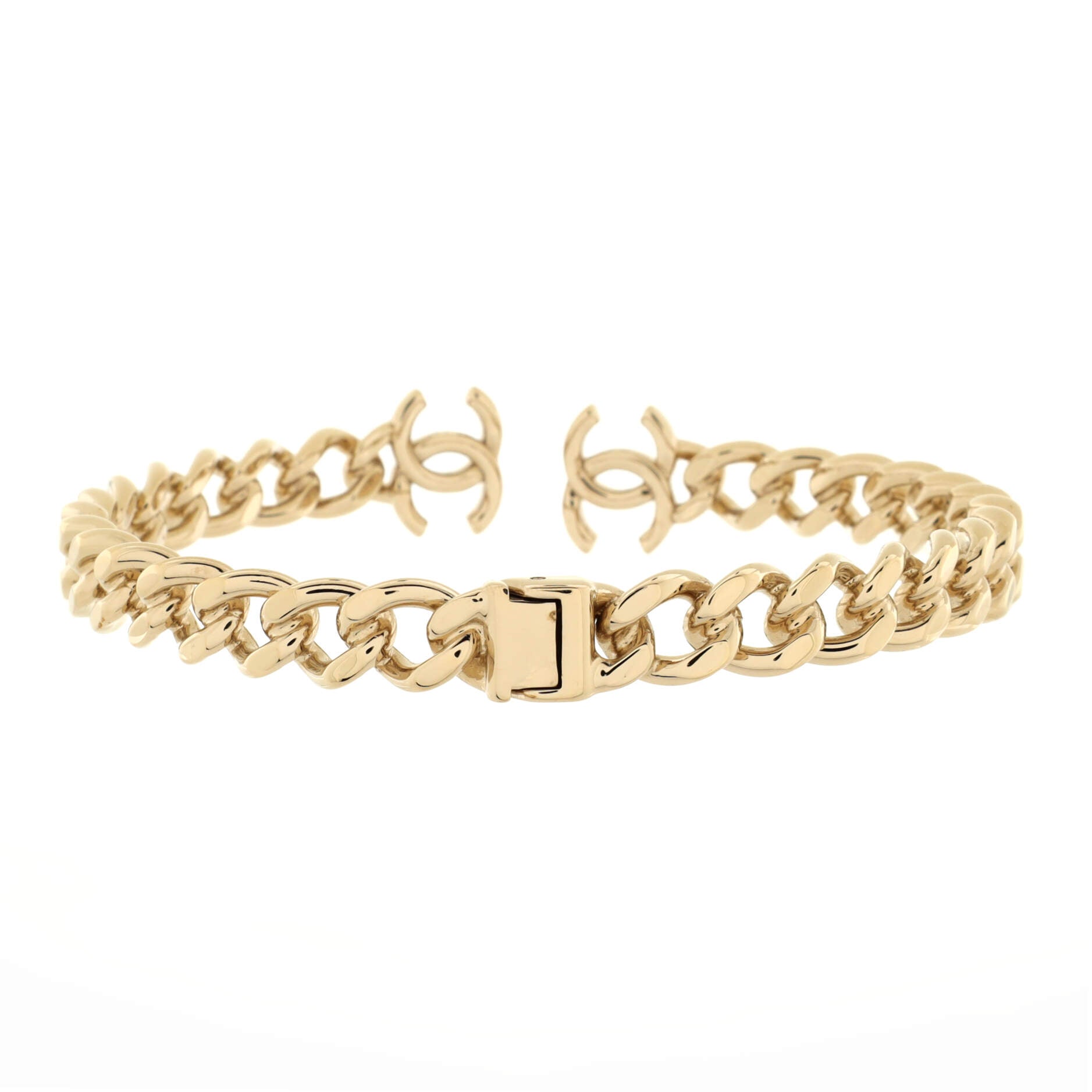 CC Chain Link Choker Necklace Metal