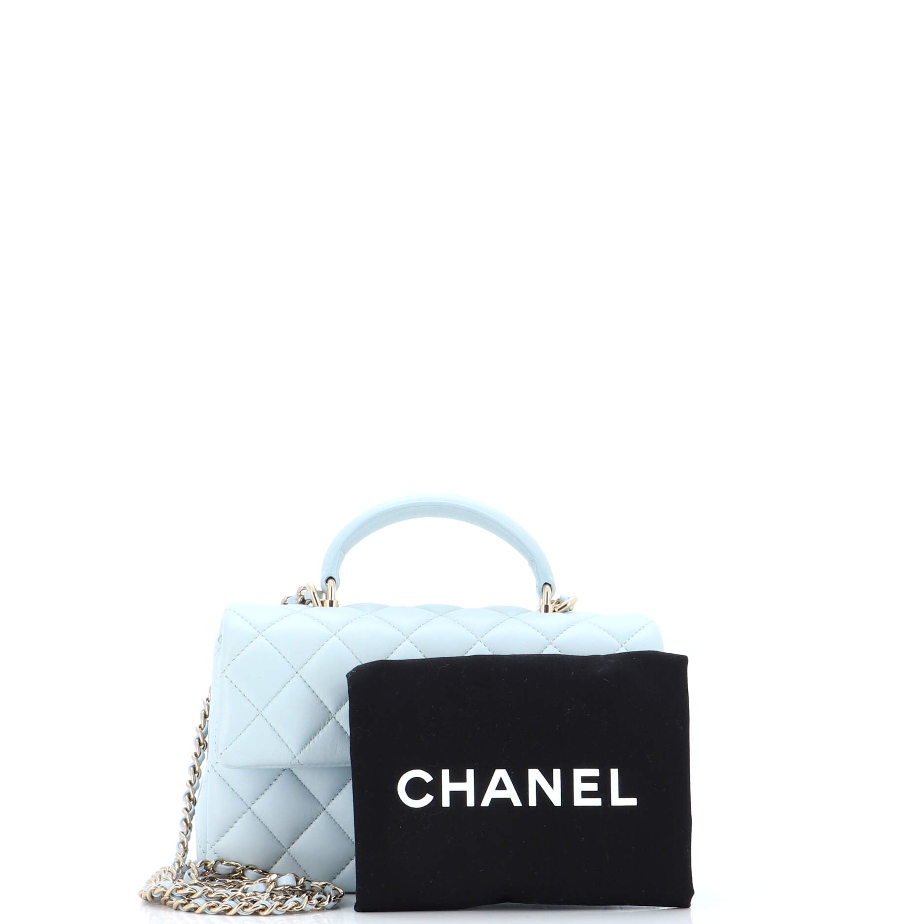 Classic Single Flap Top Handle Bag Quilted Lambskin Mini