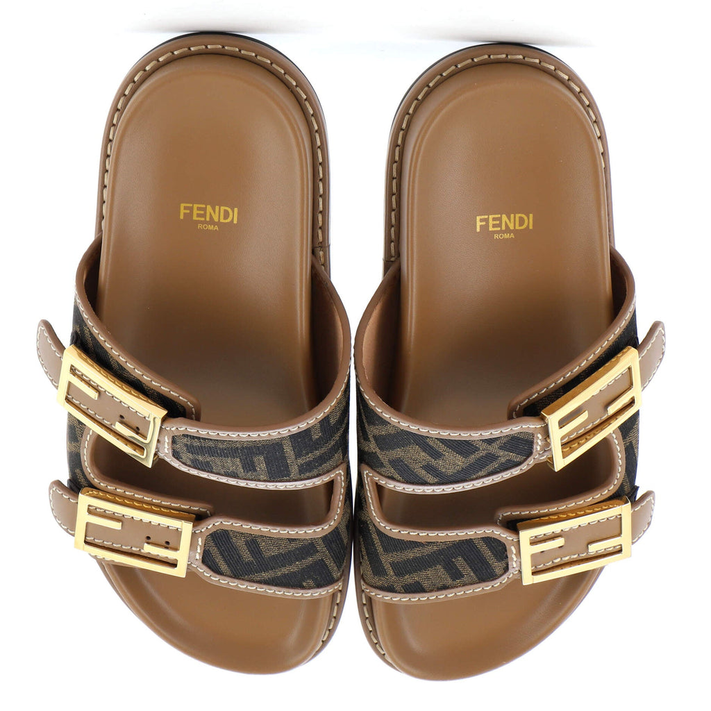 Women's Feel Slide Sandals Zucca Canvas and Leather