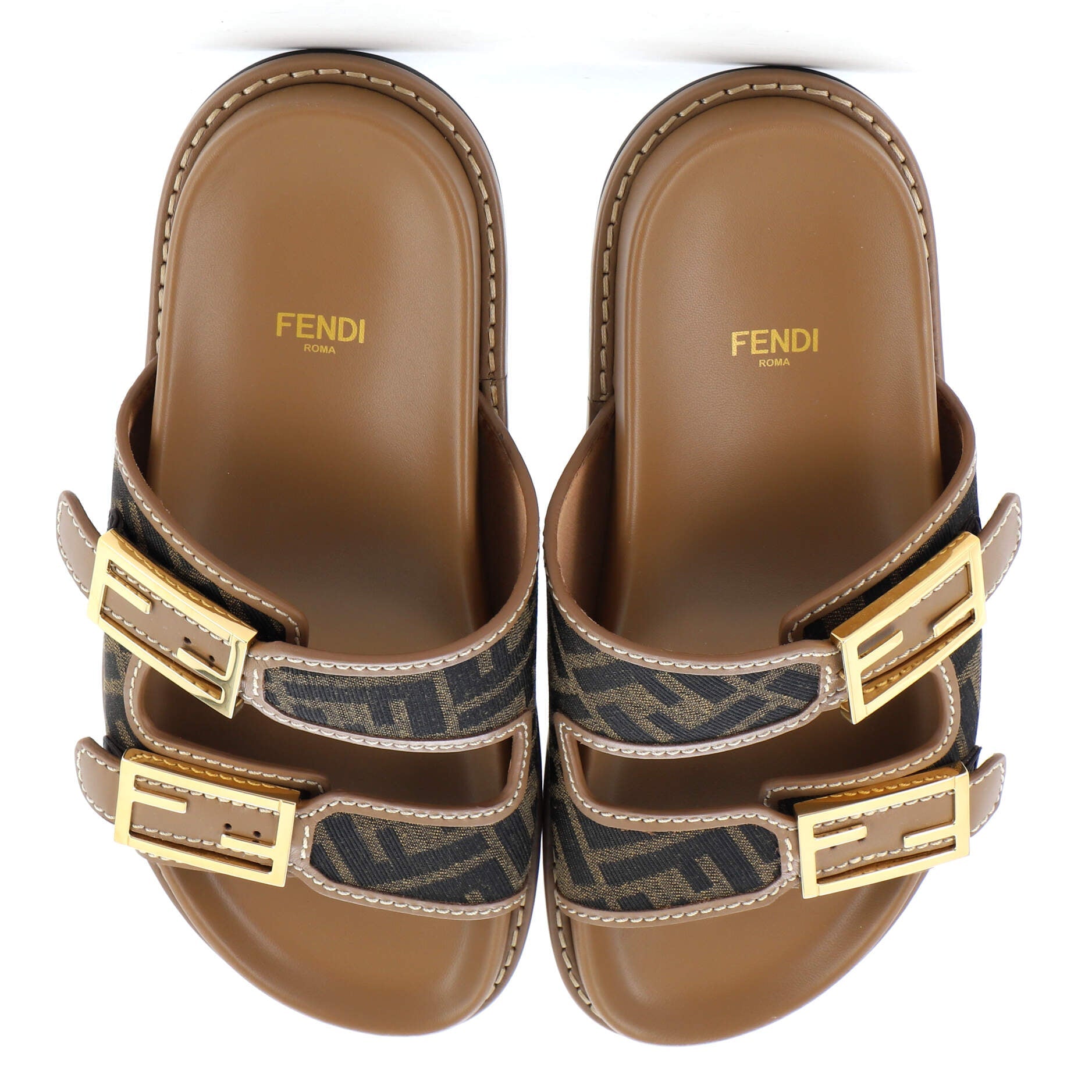 Women's Feel Slide Sandals Zucca Canvas and Leather