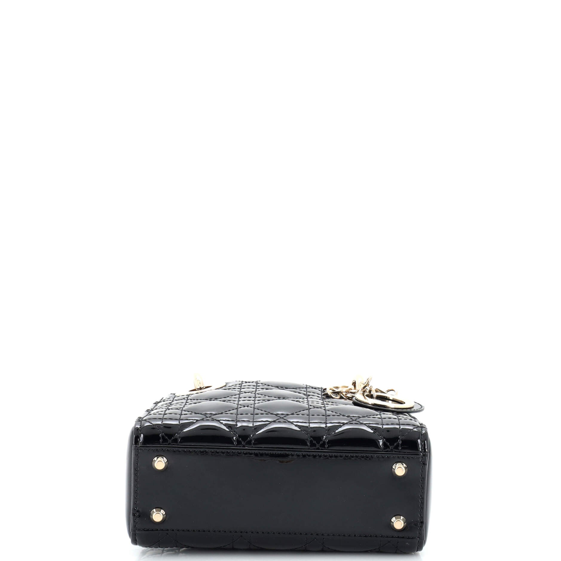 Lady Dior Chain Bag Cannage Quilt Patent Mini