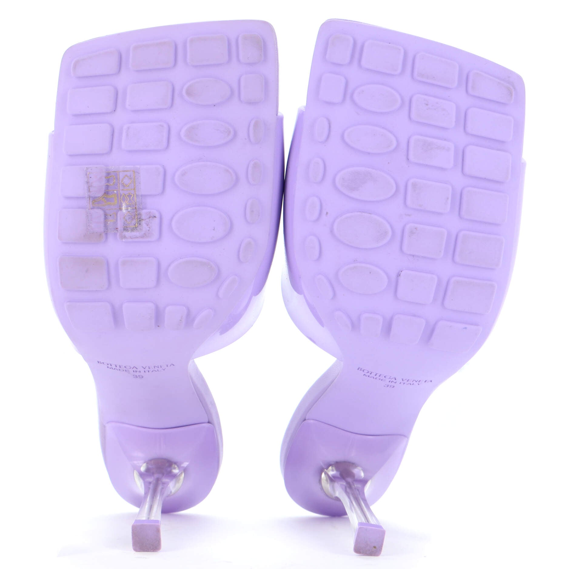 Women's Stretch Mule Heeled Sandals Rubber with Plexiglass