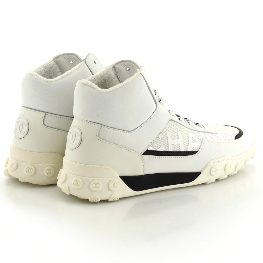 Women's Logo CC High-Top Sneakers Mesh with Fabric and Leather