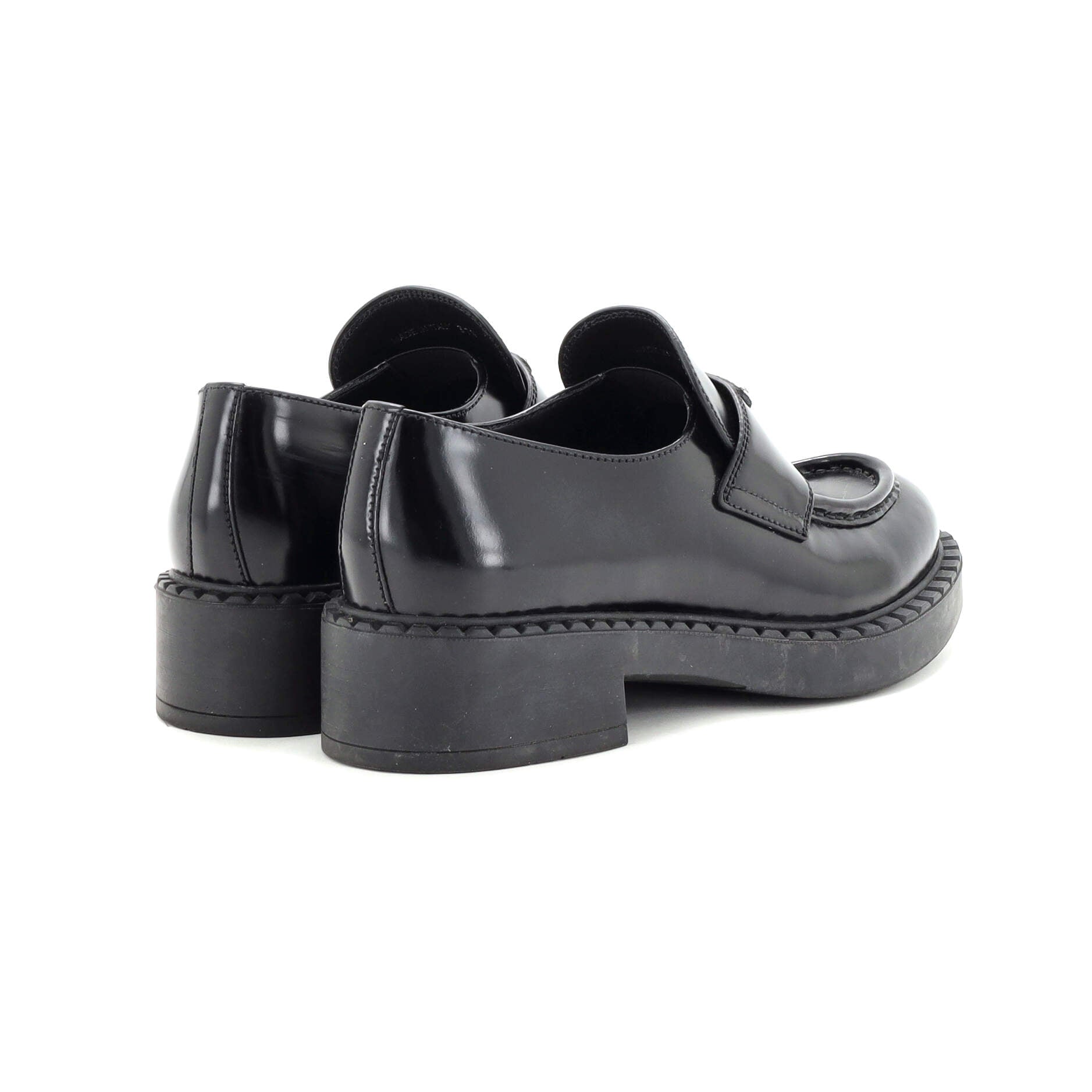 Women's Triangle Logo Loafers Spazzolato Leather