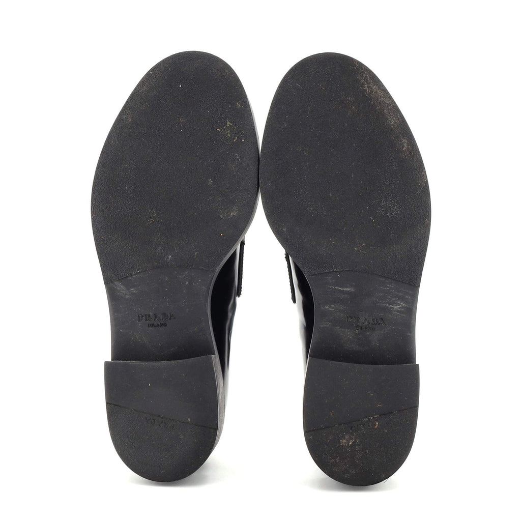 Women's Triangle Logo Loafers Spazzolato Leather