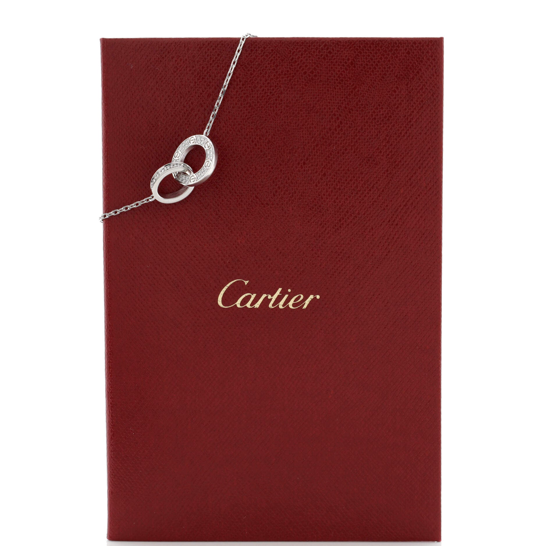 Love Interlocking Pave Necklace 18K White Gold and Diamonds