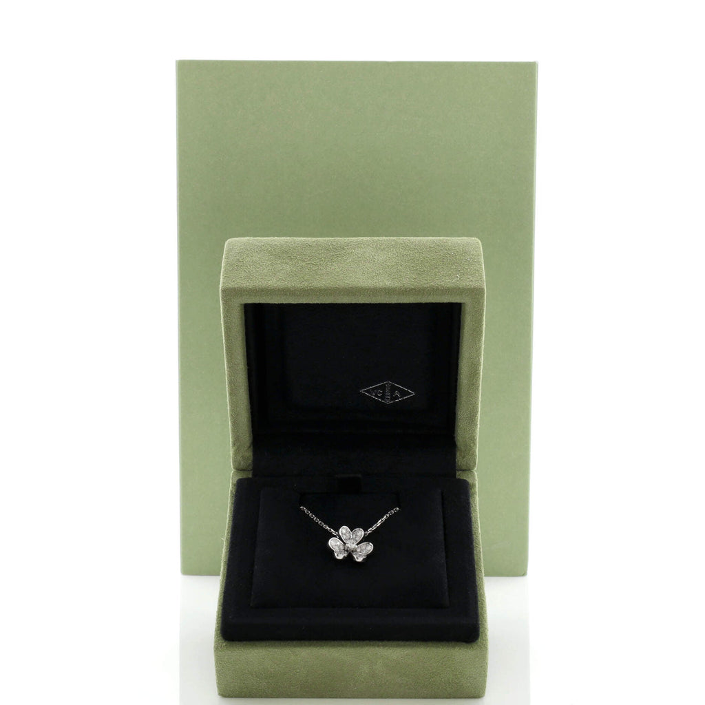Frivole Pendant Necklace 18K White Gold with Pave Diamonds Mini