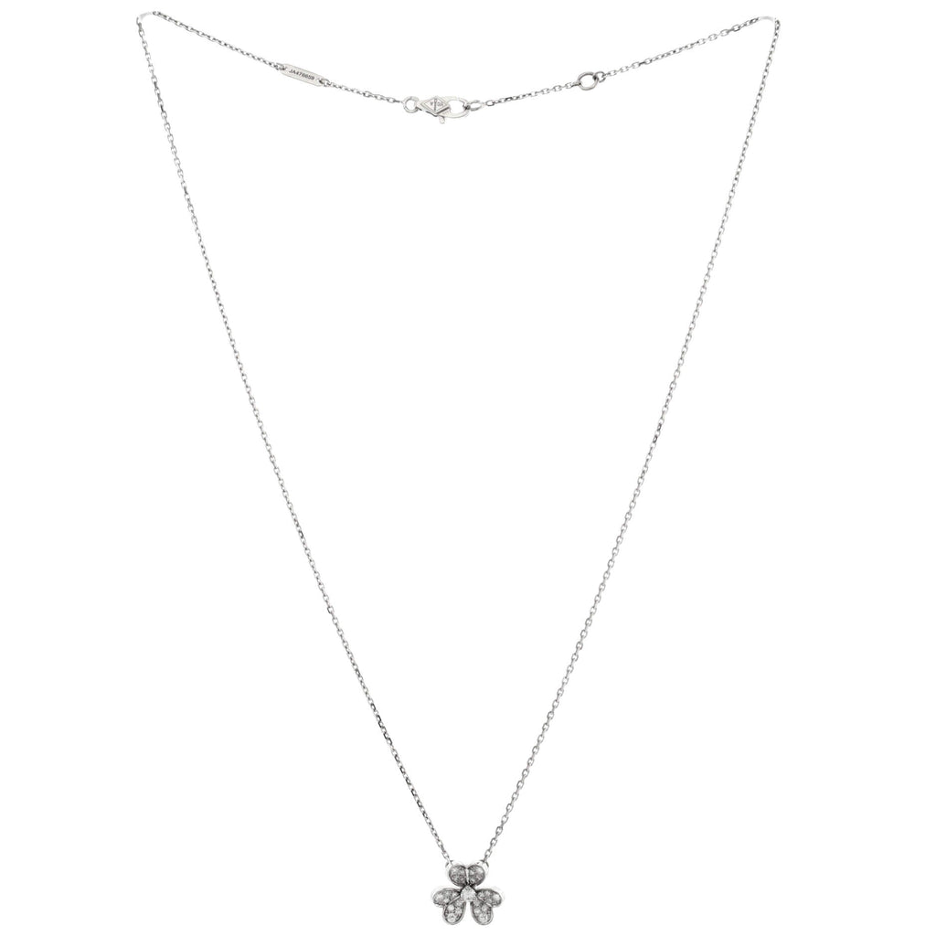 Frivole Pendant Necklace 18K White Gold with Pave Diamonds Mini