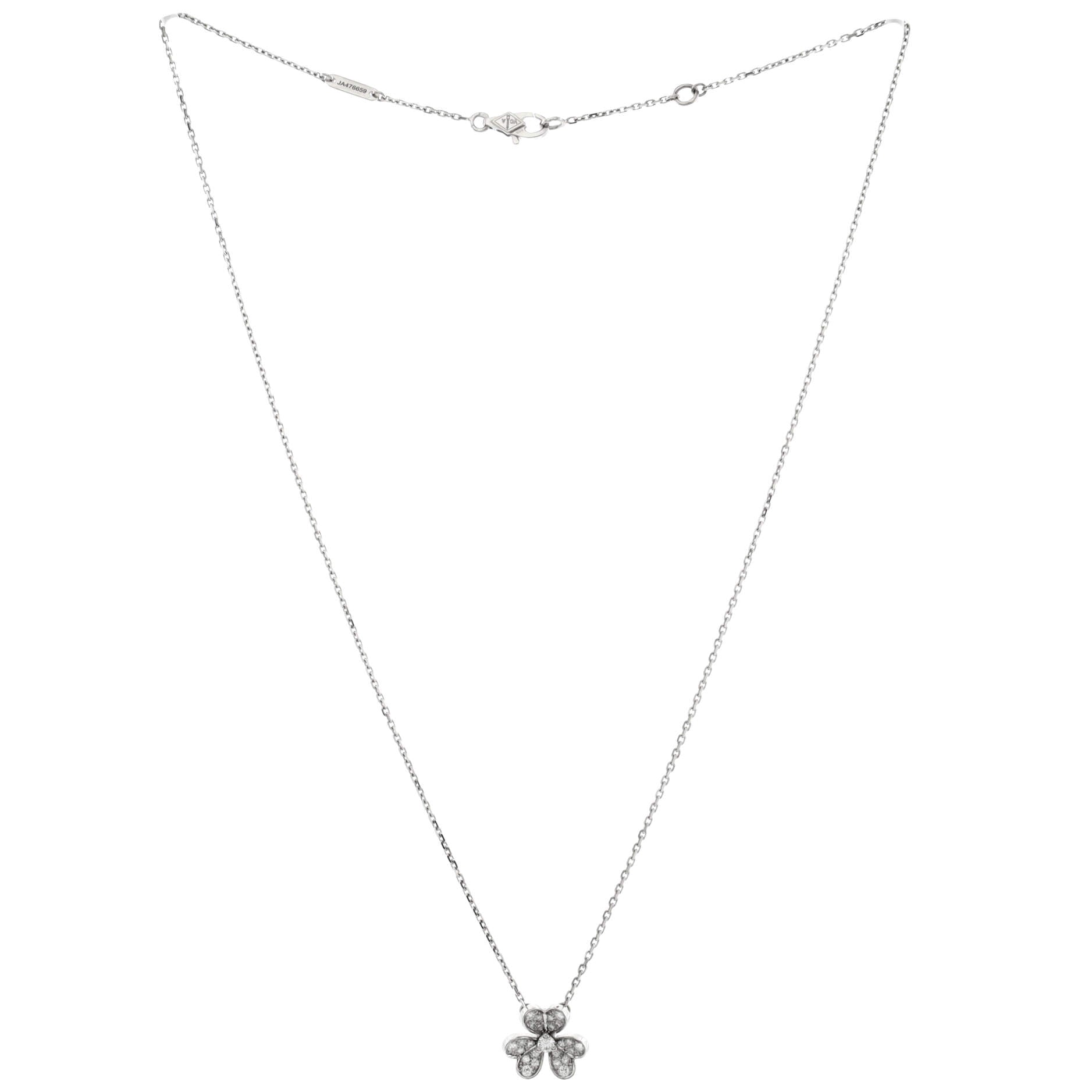 Frivole Pendant Necklace 18K White Gold with Pave Diamonds Mini