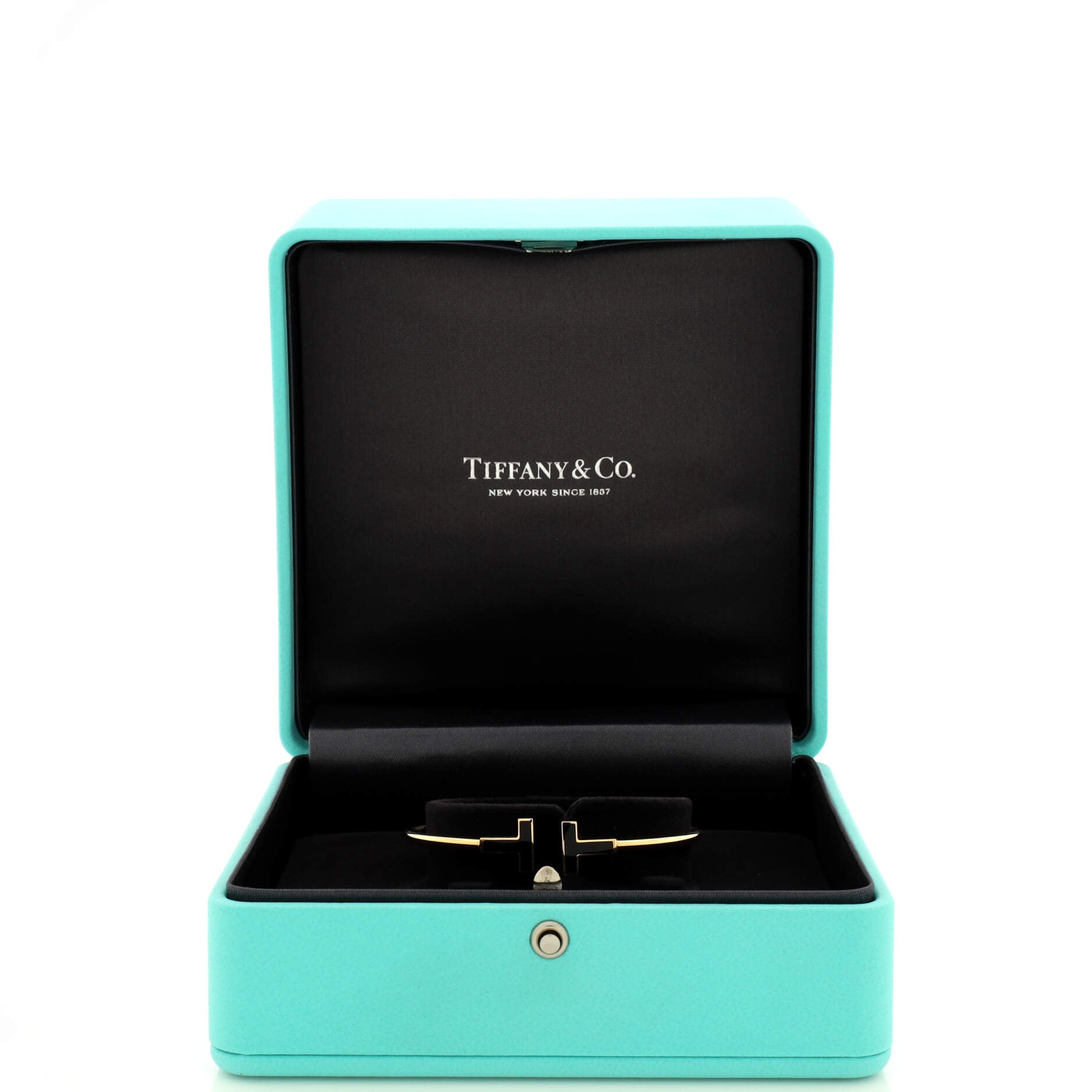 T Wire Bracelet 18K Yellow Gold with Onyx