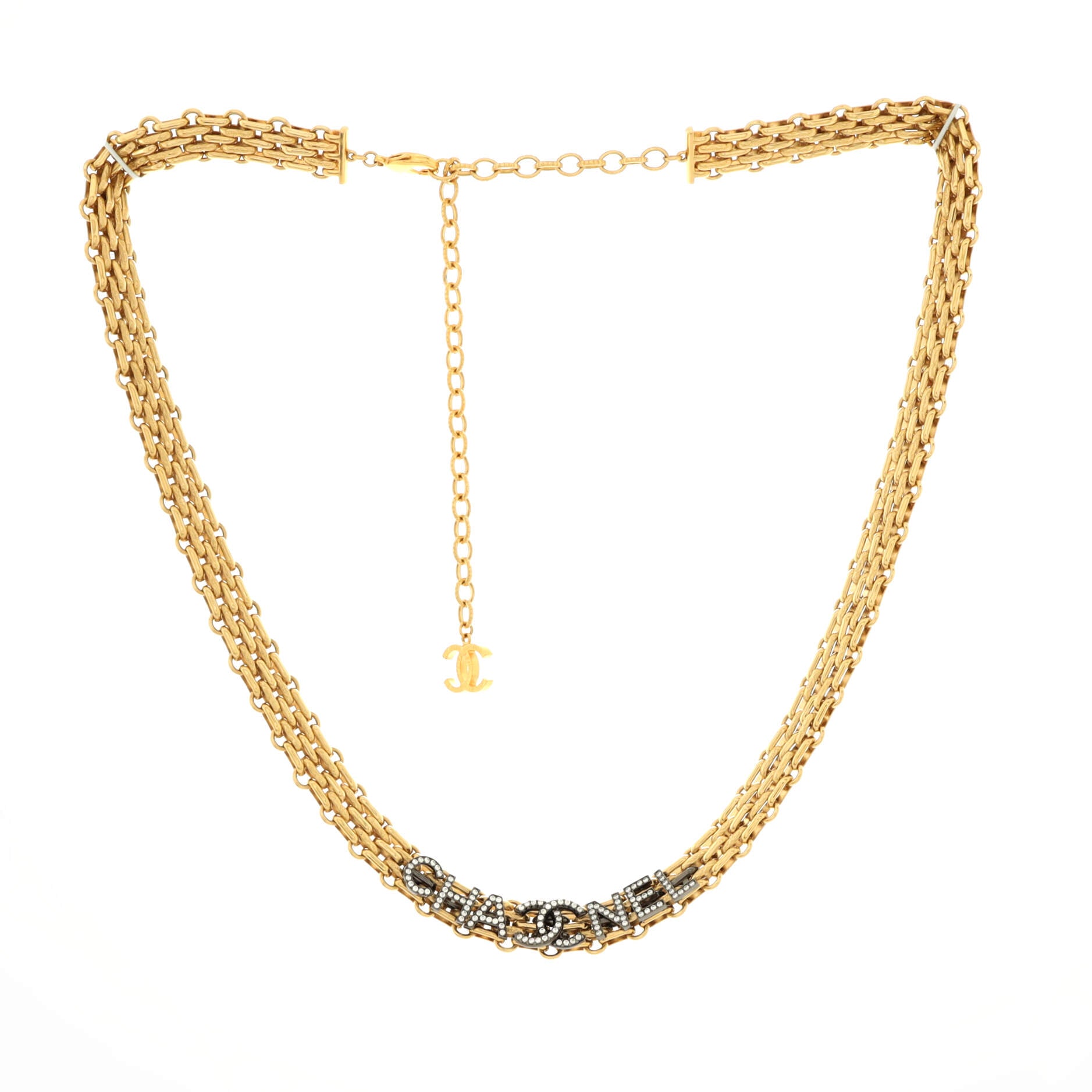 CC Logo Reissue Chain Belt Metal with Crystal 70