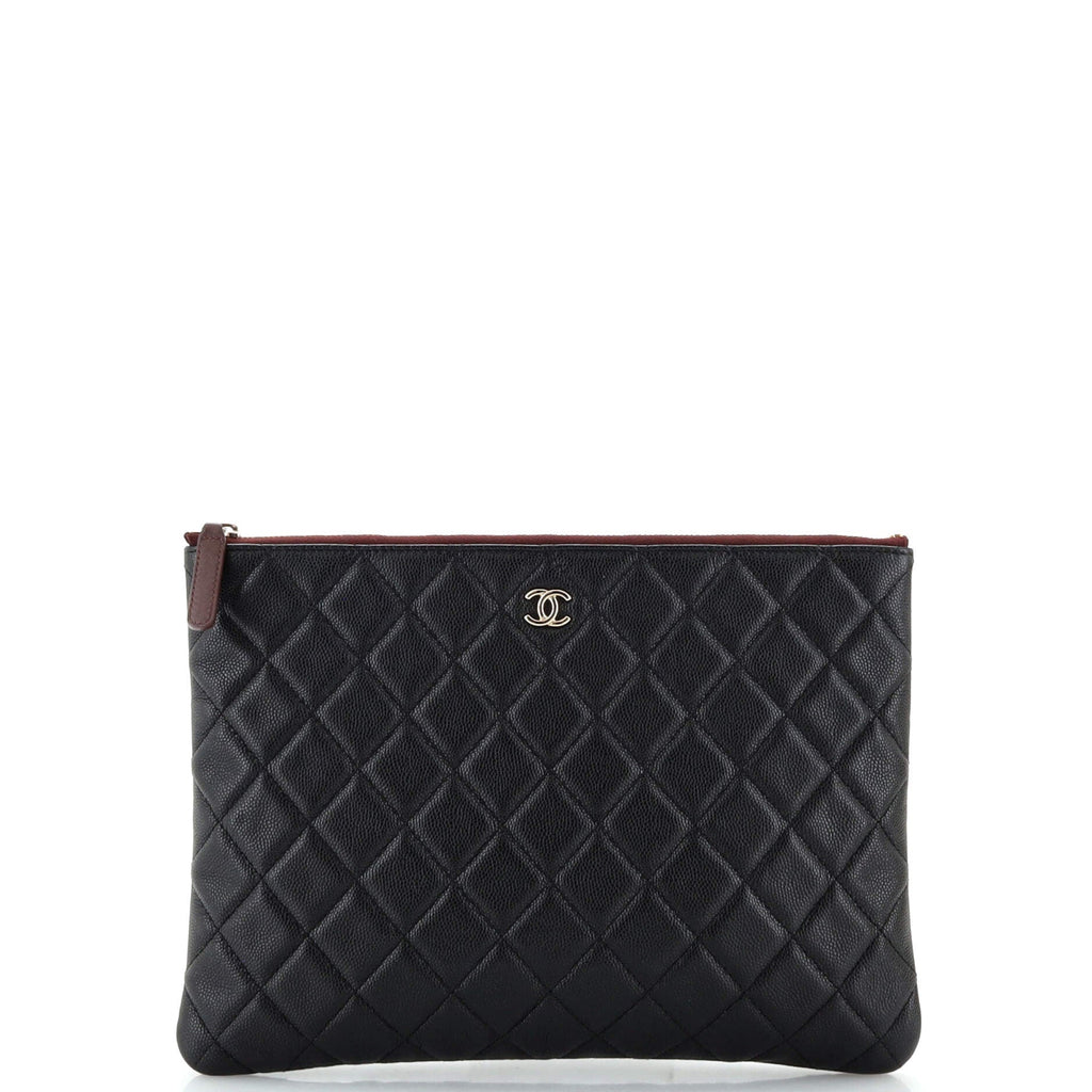 O Case Clutch Quilted Caviar Medium