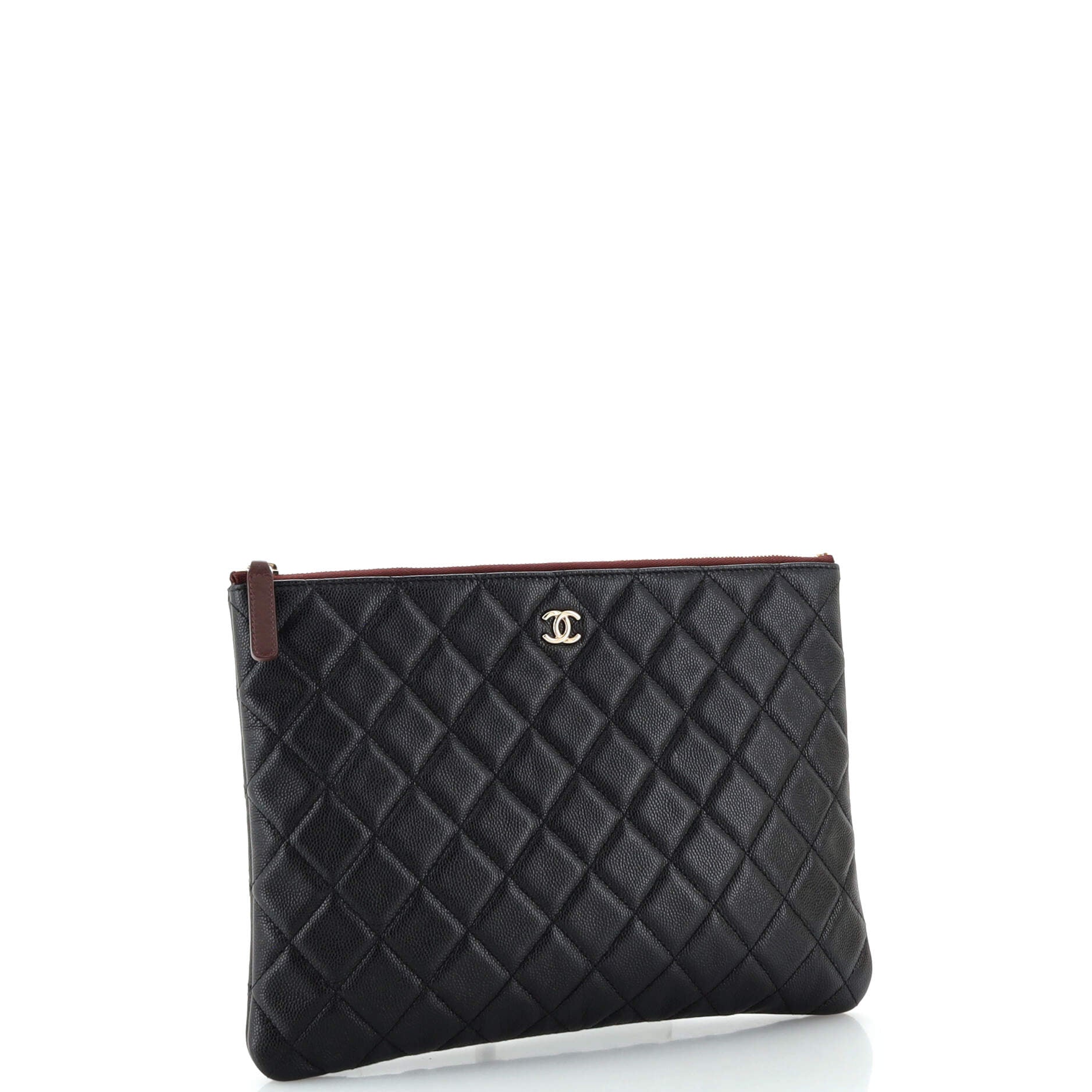 O Case Clutch Quilted Caviar Medium