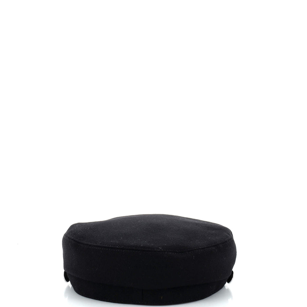 Deauville Newsboy Cap Cashmere with Braided Leather