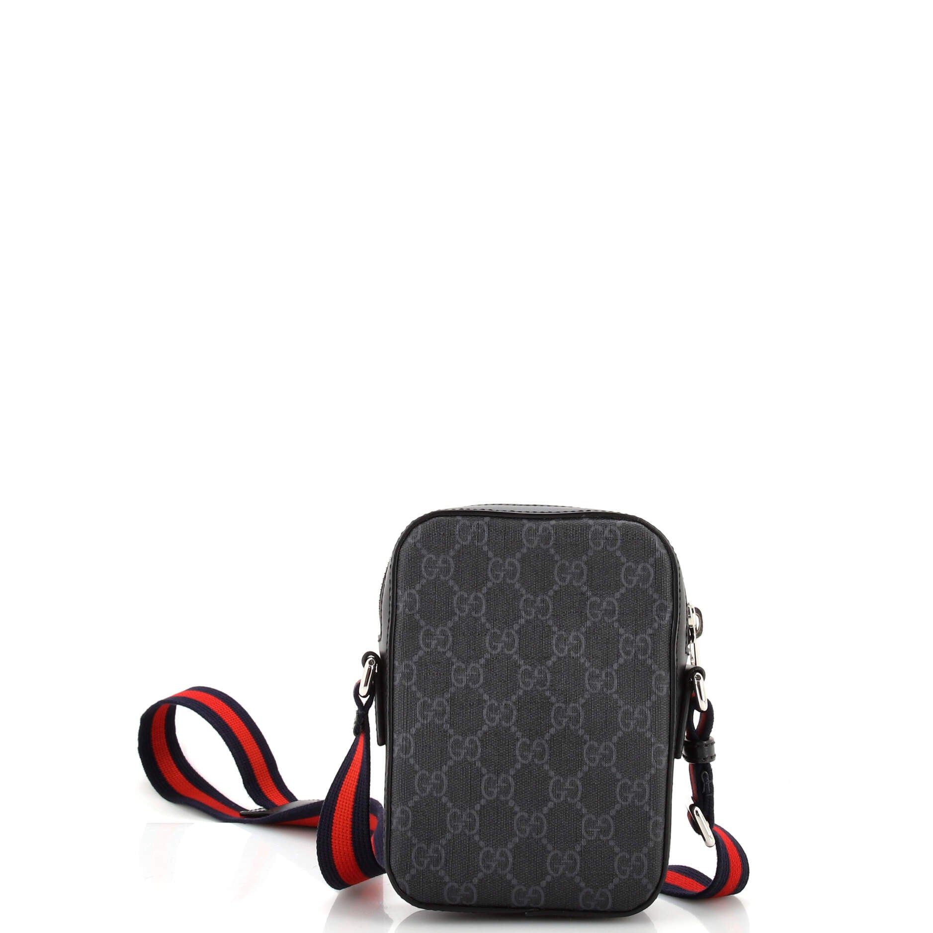 Web Strap Front Zip Messenger Bag GG Coated Canvas Mini