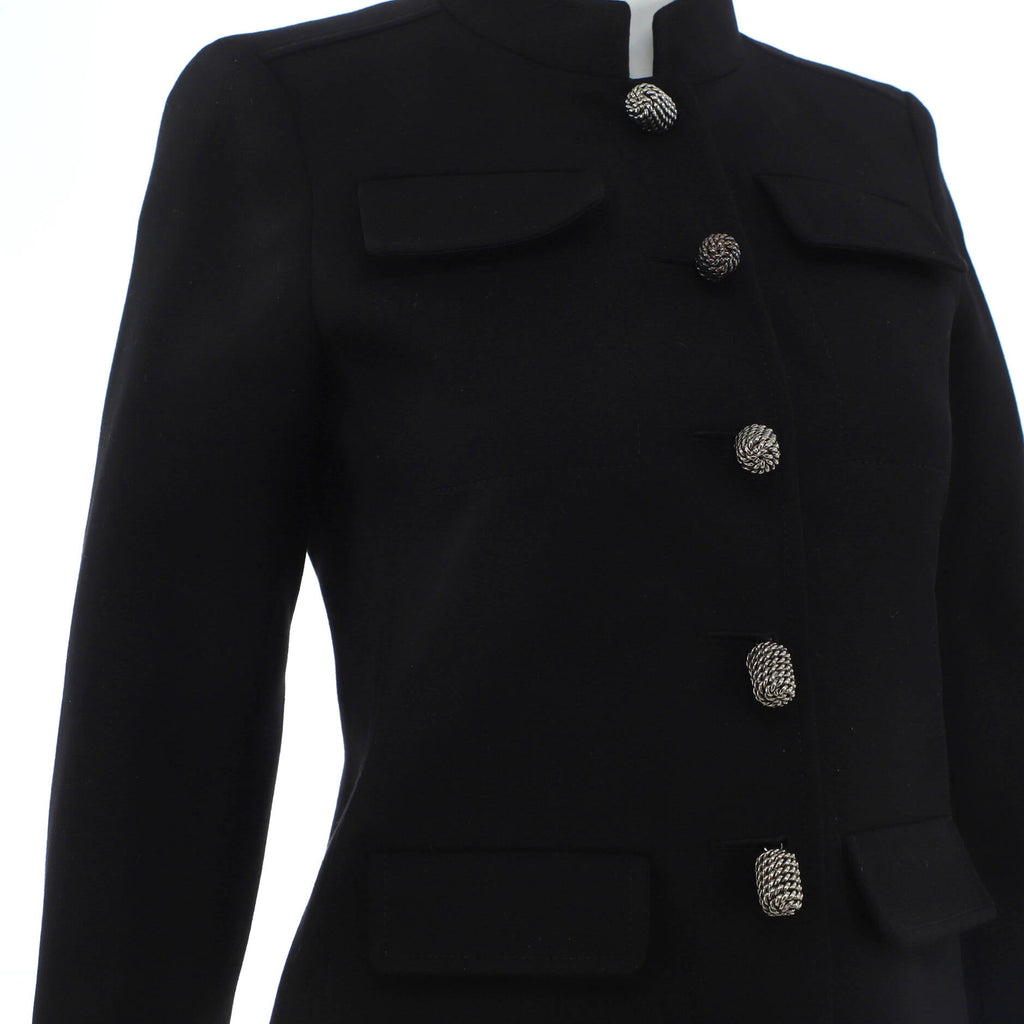 Women's Four Pocket Jacket Wool Blend with Metal Detail