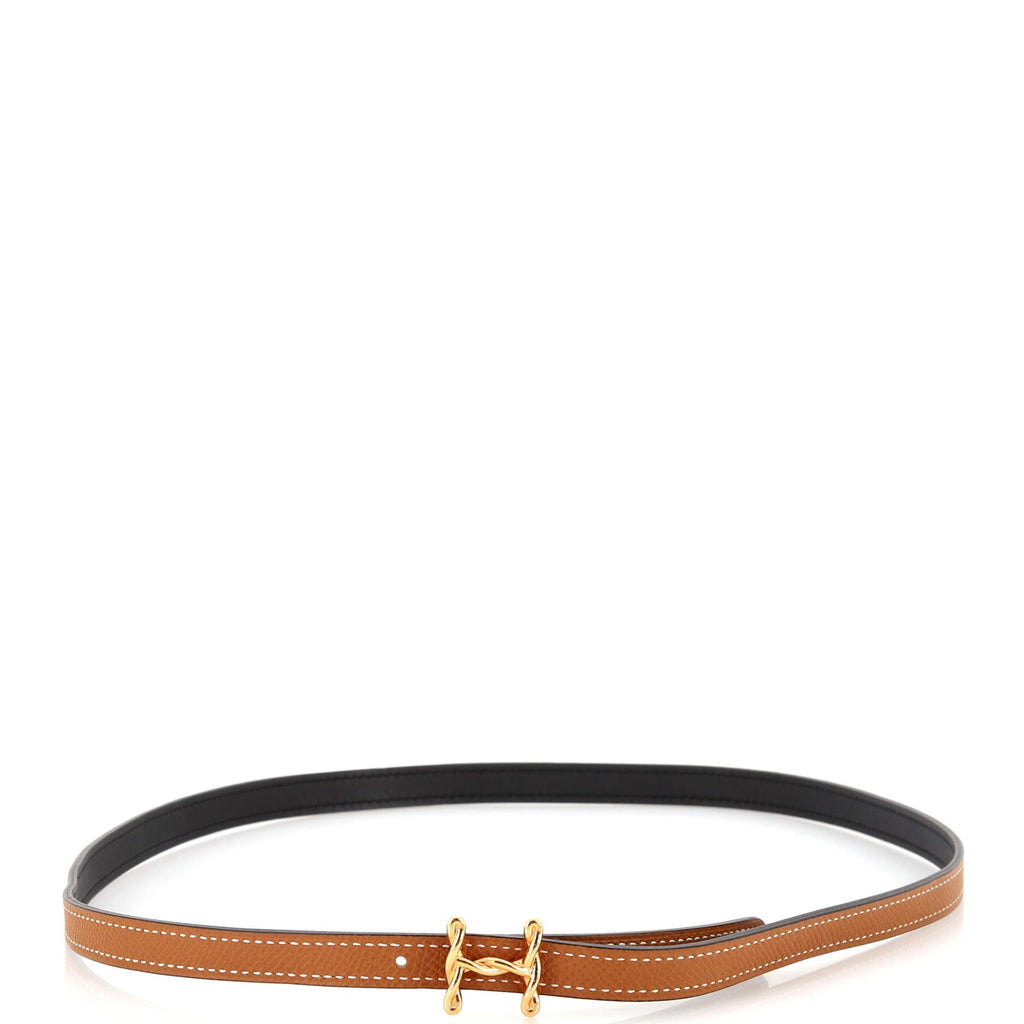 H Torsade Buckle Reversible Belt Leather Thin 80