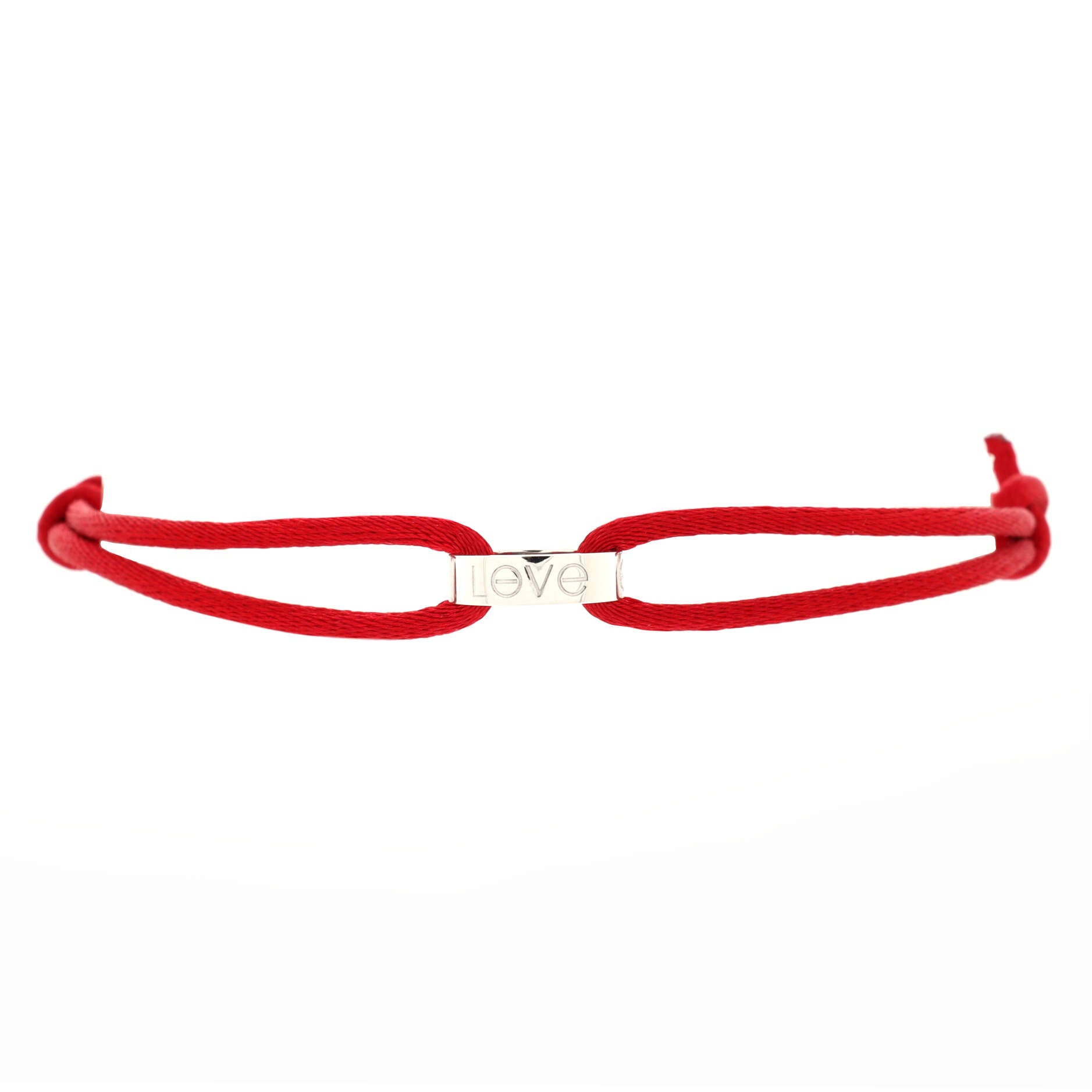 Charity Love Cord Bracelet Silk Cord with 18K White Gold