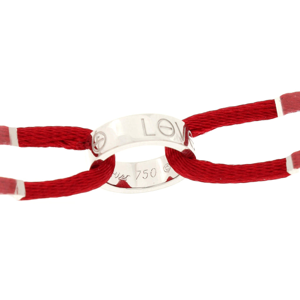 Charity Love Cord Bracelet Silk Cord with 18K White Gold